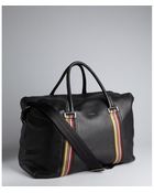 Paul Smith Black Pebbled Leather Large Travel Duffel Bag - Lyst