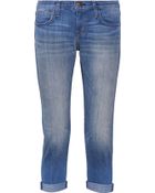 Current/Elliott The Cropped Roller Mid-Rise Jeans - Lyst