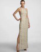 Halston Heritage Sequin Jersey Halter Gown Sleeveless - Lyst