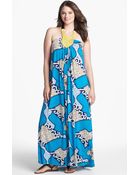 T-bags Embellished Halter Maxi Dress - Lyst