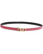 Ferragamo Skinny Gancini Leather Belt - Lyst