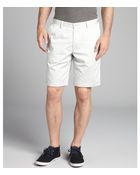 Hugo Boss Ivory Cotton Blend Flat Front Shorts - Lyst