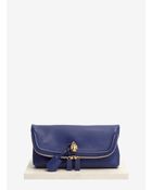 Alexander McQueen Skull Padlock Leather Clutch - Lyst