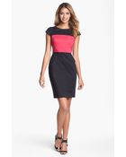 French Connection Cap Sleeve Colorblock Sheath Dress - Lyst