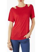 Topshop Shoulder Cutout Top - Lyst