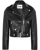 Acne Studios Mape Cropped Leather Biker Jacket - Lyst