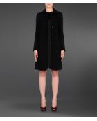 Emporio Armani Coat in Ottoman Jersey with Collar - Lyst