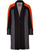 Etro Wool-Silk Blend Colorblock Coat - Lyst