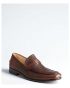 Kenneth Cole Cognac Perforated Leather 'Bigger Than Me' Loafers - Lyst