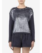 3.1 Phillip Lim Sequined panel Wool blend Sweater - Lyst