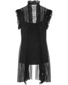 Alberta Ferretti Ruffled Silk Chiffon Top - Lyst