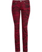 Etoile Isabel Marant Iti Tiger-Print Corduroy Mid-Rise Skinny Jeans - Lyst