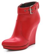 McQ by Alexander McQueen Biker Slim Wedge Booties - Lyst