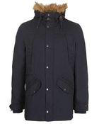 Topman Navy Heavyweight Parka Coat - Lyst