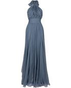 Elie Saab Chiffon Beaded Halter Gown - Lyst