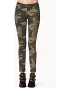 Forever 21 Destroyed Camo Skinny Jeans - Lyst