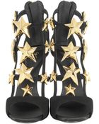 Giuseppe Zanotti Star Studded Black Suede Sandal - Lyst