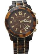 Michael Kors Preston Large Round Tortoise Watch - Lyst