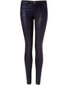 J Brand Navy Low Rise Coated Legging Jeans - Lyst