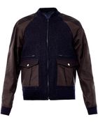 Trussardi Contrast Panel Bomber Jacket - Lyst