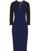 Victoria Beckham Two-tone Silk and Wool-blend Crepe Dress - Lyst