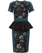 Antonio Marras Teal Jacquard Pencil Dress - Lyst