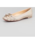 Christian Louboutin Mostola Patent Laced-toe Flat Taupe - Lyst