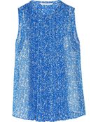 Diane von Furstenberg Isreal Printed Silk-chiffon Top - Lyst