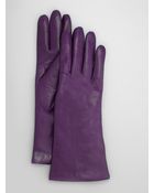Portolano Fourbutton Leather Gloves Iris - Lyst