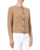Ralph Lauren Cashmere-blend Cable-knit Cardigan - Lyst