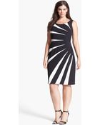 Adrianna Papell Colorblock Side Burst Sheath Dress - Lyst