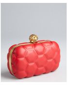 Alexander McQueen Blood Red Quilted Leather Skull Box Clutch - Lyst