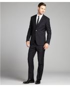 Dolce & Gabbana Darkest Blue Wool Two Button Suit With Flat Front Pants - Lyst