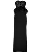 Marchesa Embellished Gown With Ostrich Feathers - Lyst