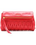 Miu Miu Matelassé Leather Clutch - Lyst