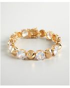 Noir Jewelry Gold And Crystal Studded Bracelet - Lyst