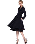 Oscar de la Renta Navy Coat - Lyst