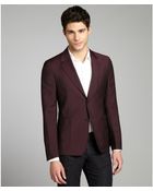 Prada Burgundy Mohair Blend Two Button Blazer - Lyst