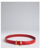 Prada Red Patent Saffiano Leather Skinny Belt - Lyst