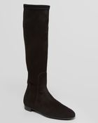 Delman Flat Tall Boots Meg Stretch - Lyst