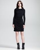 Helmut Kinetic Draped front Longsleeve Dress - Lyst