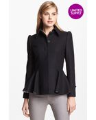 Ted Baker Wool Blend Peplum Coat - Lyst