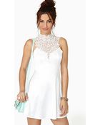 Nasty Gal Tied Crochet Skater Dress - Lyst