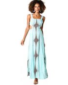 Akira Print Button Back Maxi Dress - Lyst