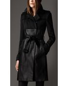 Burberry Long Leather Skirt Trench Coat - Lyst