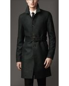 Burberry Mid-length Wool Silk Blend Trench Coat - Lyst