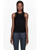 Helmut Lang Black Leather-trimmed Artemis Top - Lyst
