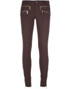 MICHAEL Michael Kors Skinny Zip Detail Trouser - Lyst
