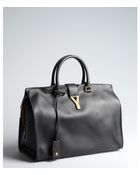 Saint Laurent Black Leather Cabas Chyc Large Tote - Lyst