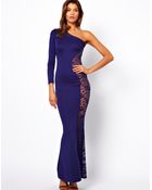 TFNC Maxi Dress with Lace Side - Lyst